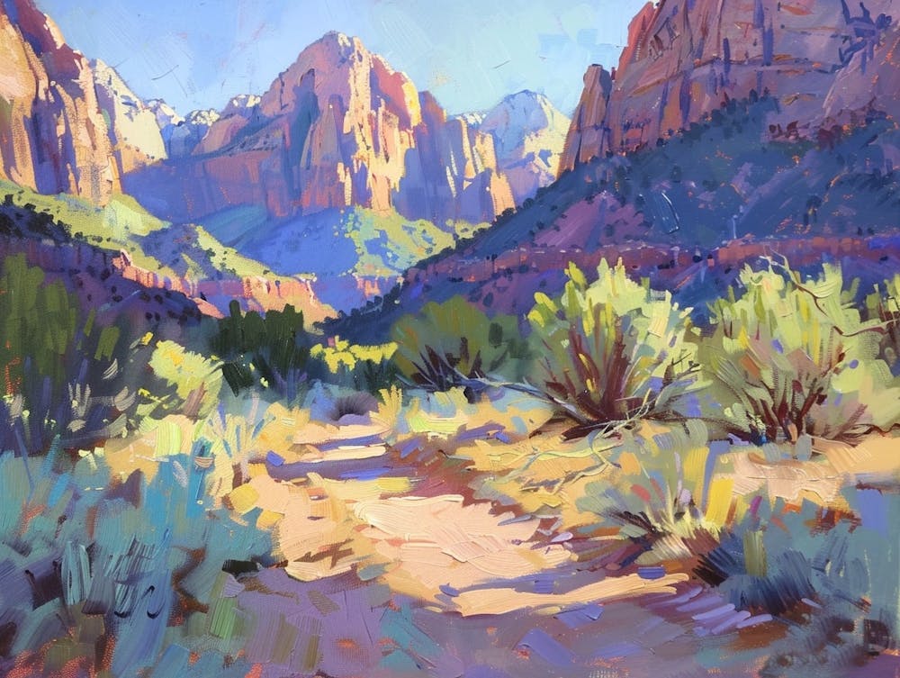 Western Sunset Landscapes Zion National Park Utah 2