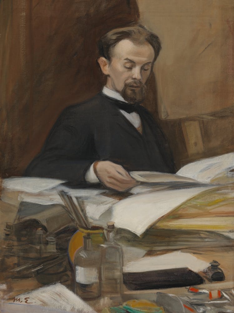 Portrait Of The Poet Otto Manninen, 1903 By Magnus Enckell
