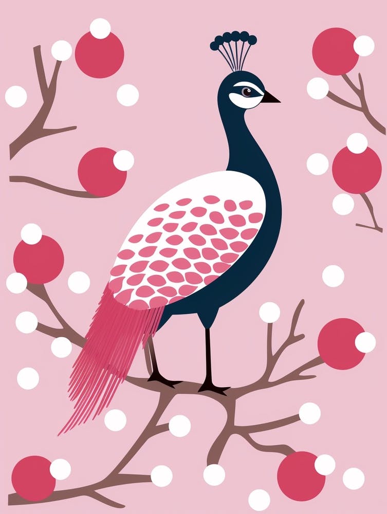 Minimalist Peacock 1 Illustration