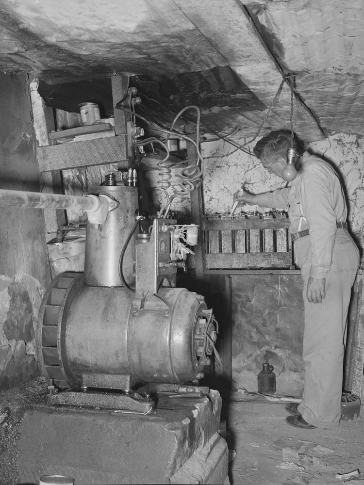 Mr, Keele Filling The Batteries In One Of The Two Delco Systems In Pie Town, New Mexico By Russell Lee