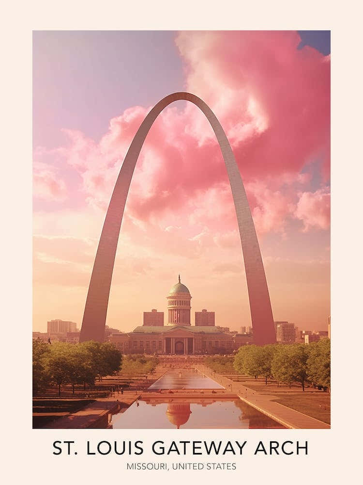 The St Louis Gateway Arch Missouri United States Travel Poster