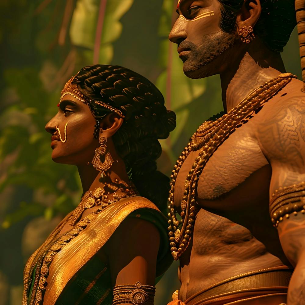 Rama and Sita - Two Indians Standing Next To Each Other