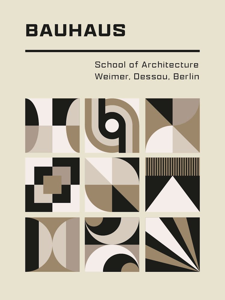 Neutral Bauhaus - Abstract Tiles