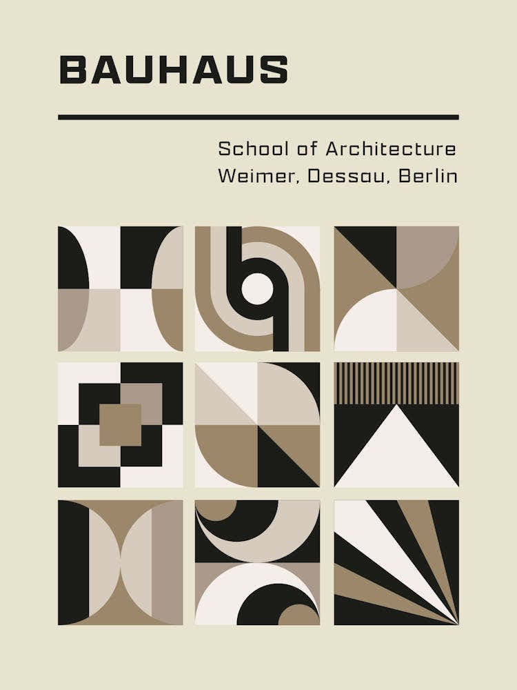 Neutral Bauhaus - Abstract Tiles