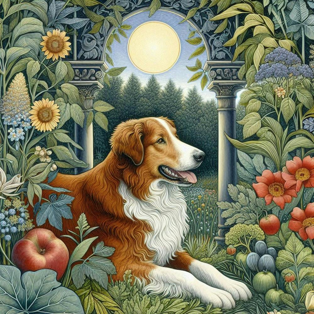 Garden Dog, William Morris style