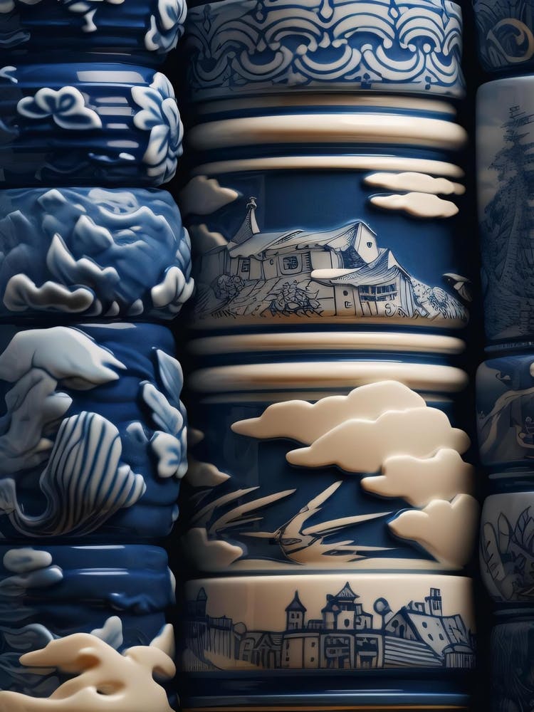 Blue And White Vases