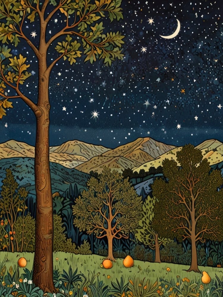 William Morris Night On The Mountain