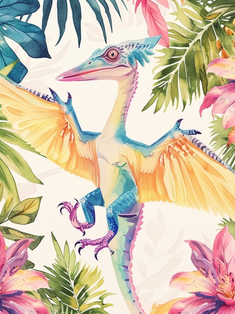 Watercolour Pteranodon Dinosaur 2