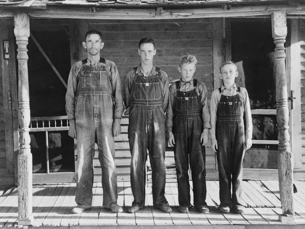 Fsa (Farm Security Administration) Client With Three Sons, Caruthersville, Missouri By Russell Lee