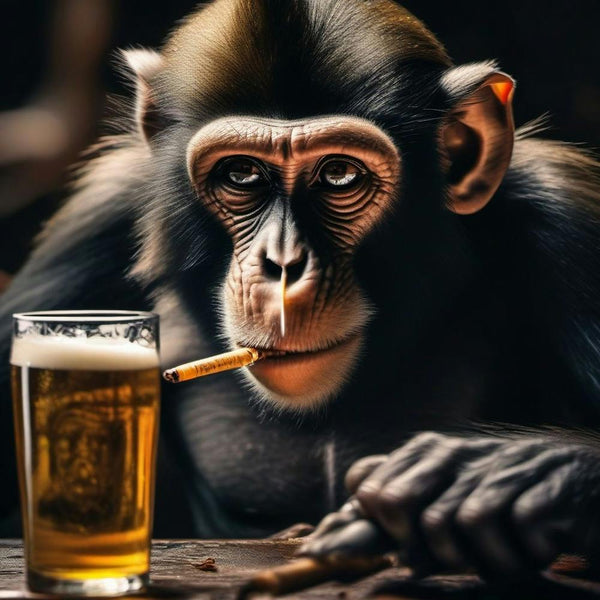 Affe, der eine Zigarette raucht Art Print by Rollingstone Fy! Affe, der eine Zigarette raucht Art Print by Rollingstone Fy!