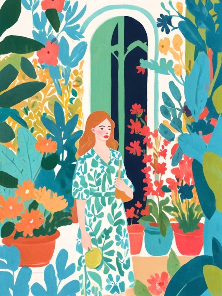 Woman In A Garden 2