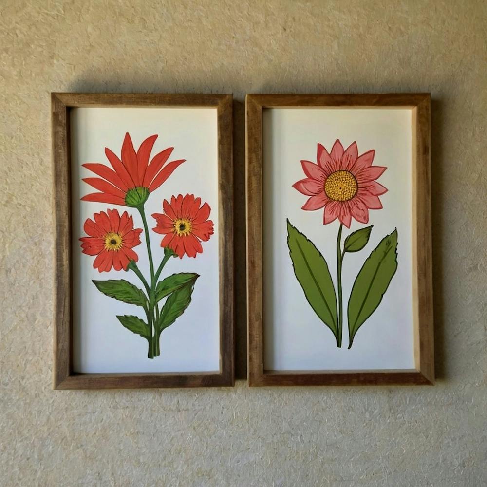 Two Framed Floral Prints
