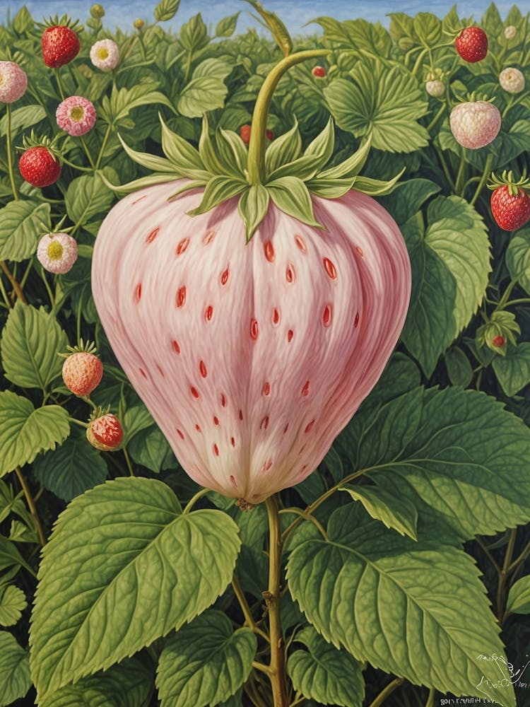 Riesige Rosa Erdbeere