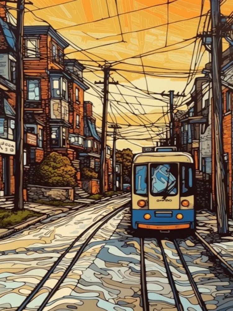 Peinture de Toronto Canada Dans le Style de l'Art au Trait 3