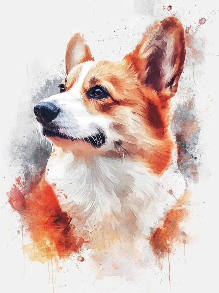 Pembroke Welsh Corgi Watercolor Painting 4