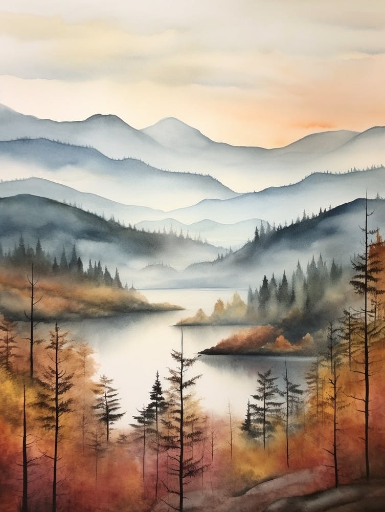 Autumn Forest Landscape The Trossachs Scotland 3