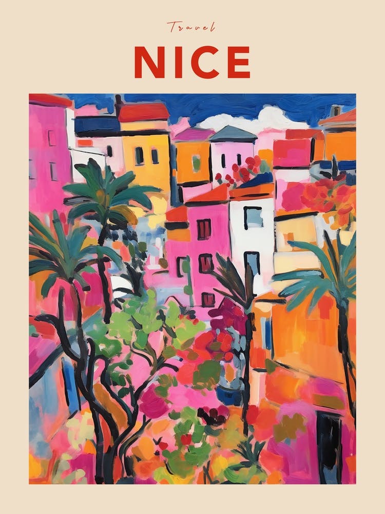 Nice France Fauvist Travel Poster