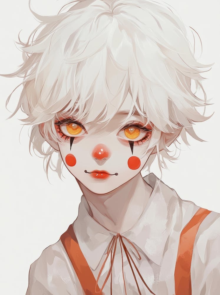 Cute Girl With Clown Makeup
