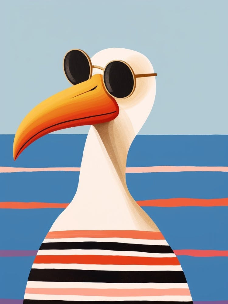 Little Pelican 2 Wearing Sunglasses