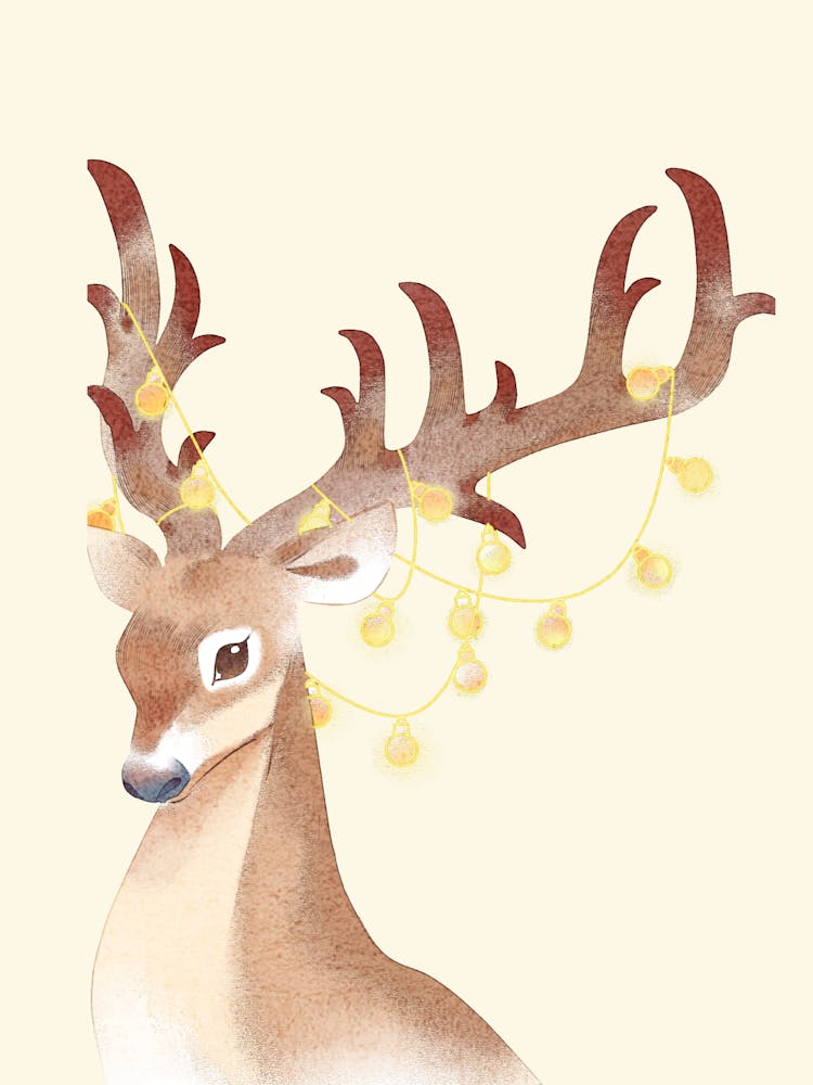 Deer With Christmas Lights
