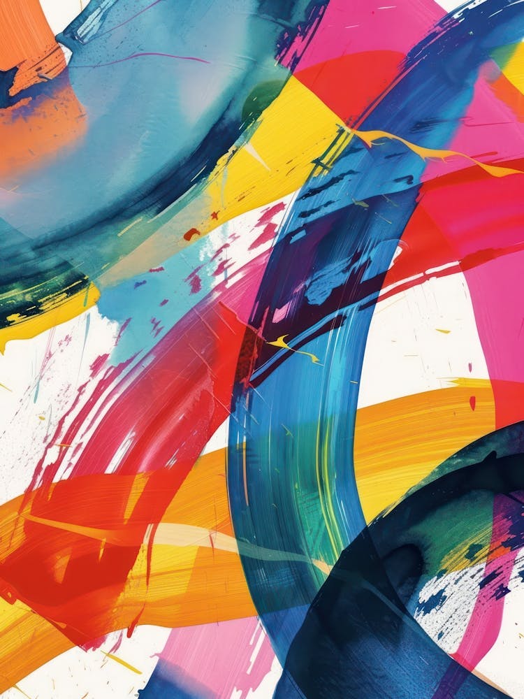 Rainbow Paint Brush Strokes Organic 9