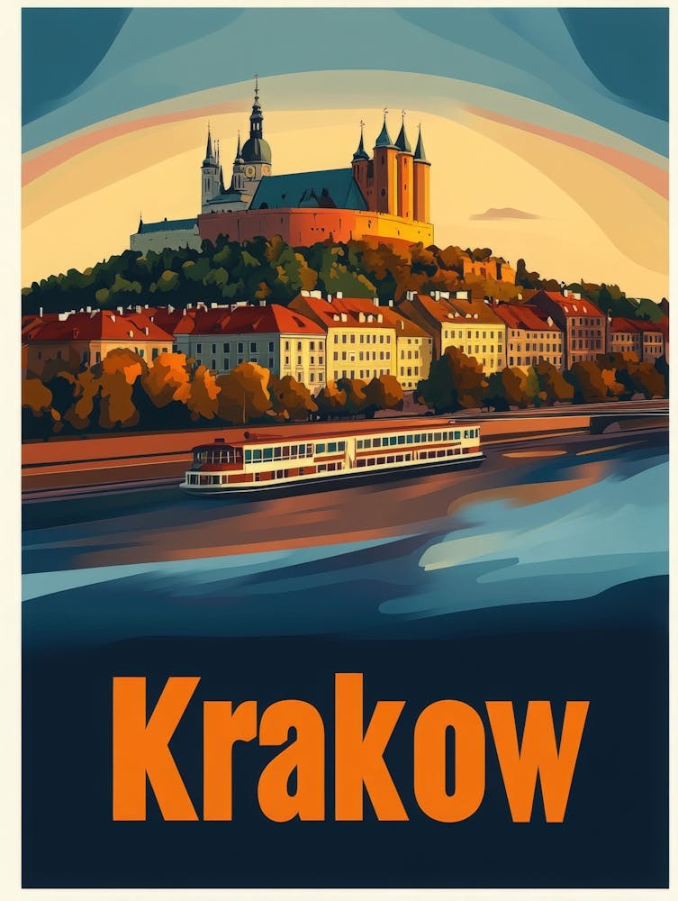 Aihrgdesign A Vintage Travel Poster Of Krakow 3