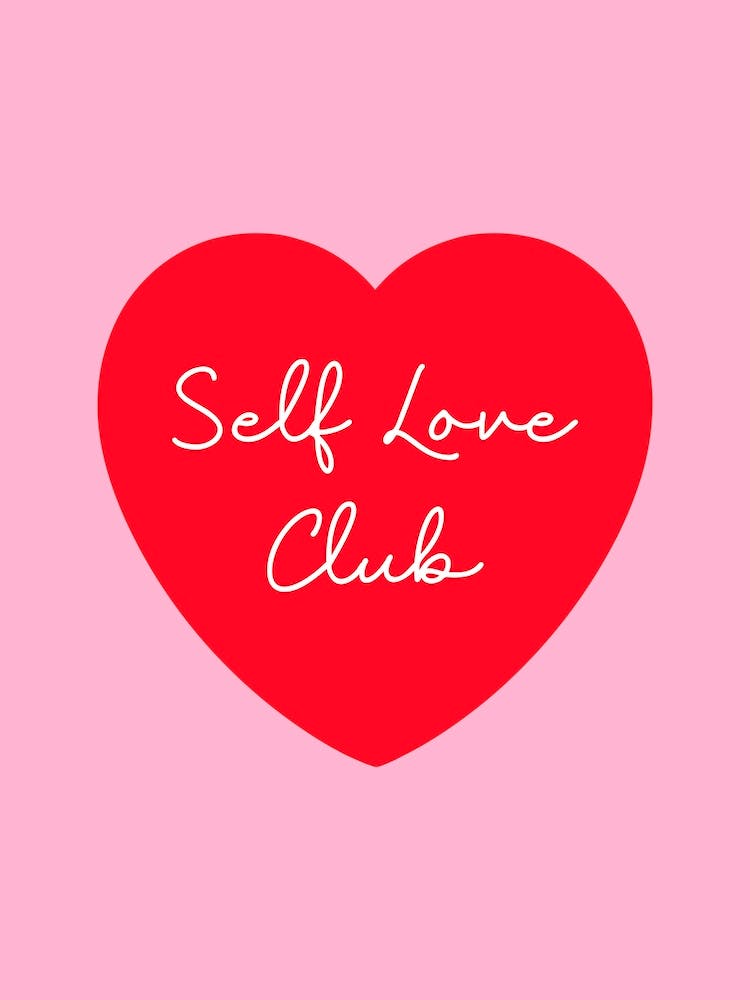 Self Love Club Red Heart on Pink