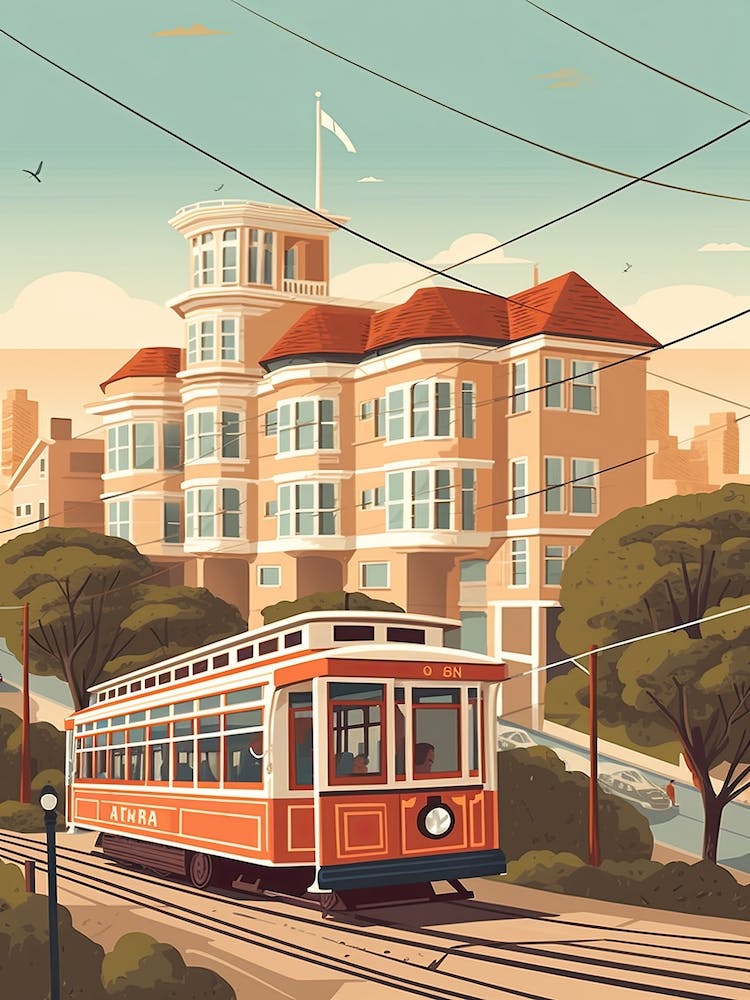 San Francisco California United States Travel Illustration 1