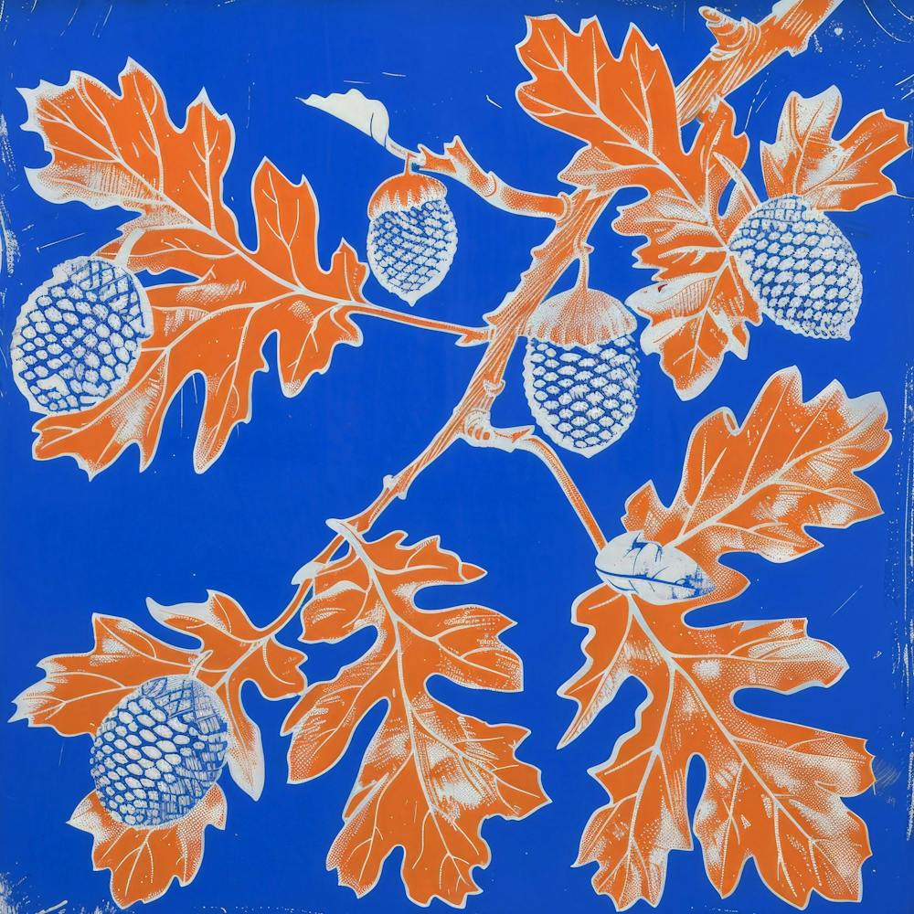 Oak Leaves And Cones