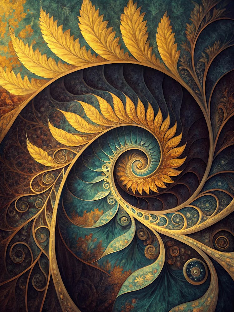 Style Peinture à l'Huile Double Spirale Abstraite In Shado