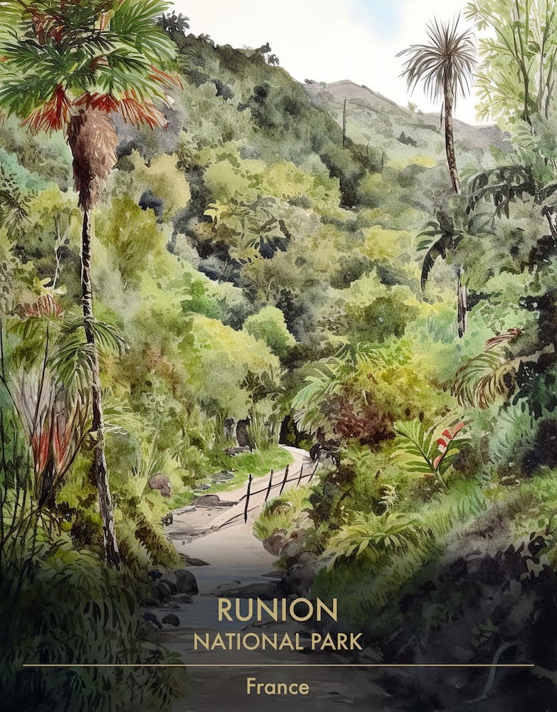 Runion National Park France Watercolour 4