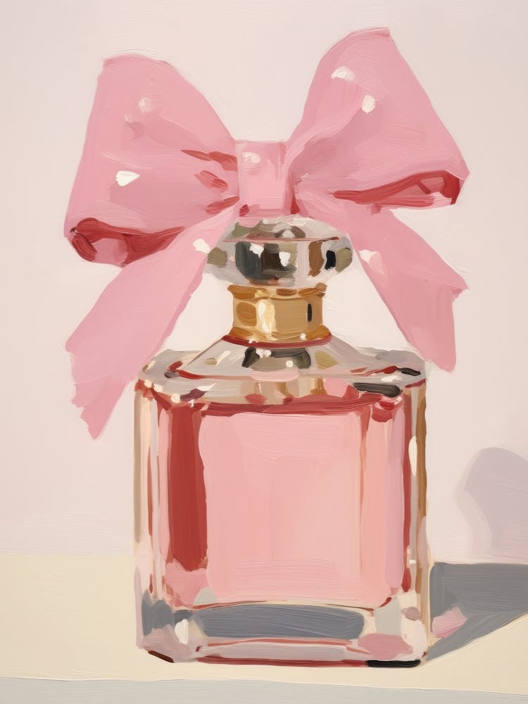 Pink Perfume Bottle With Bow