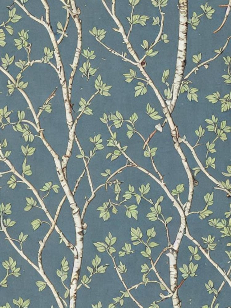 Gray Birch 2 tree Vintage Botanical