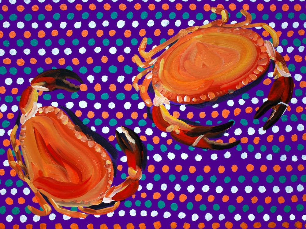 Crabs On Purple Spotty