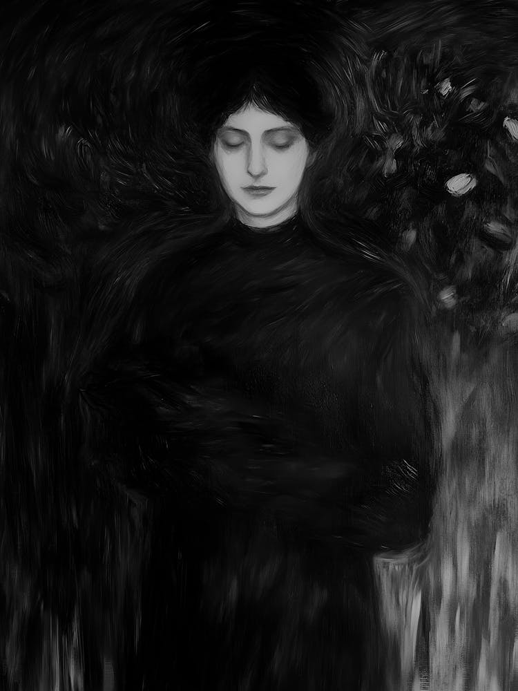 Woman In Black And White 1