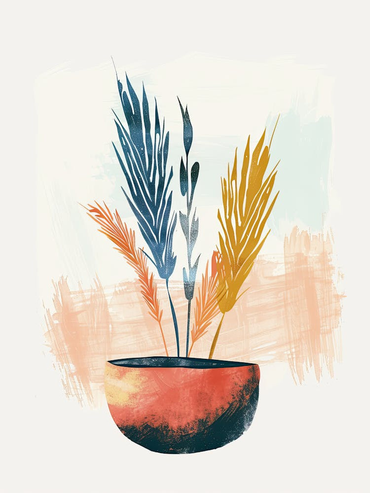 Abstract Horizons Of Light Mid Century Style