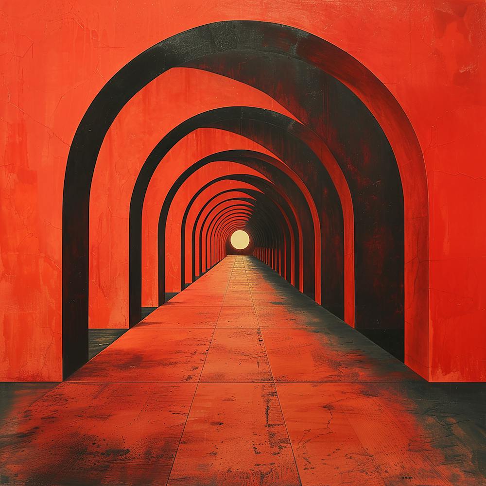 Red Tunnel - city wall art, colorful wall art, home decor, minimal art, modern wall art, wall art, wall decoration, wall print colourful wall art, decor wall art, digital art, digital art download, interior wall art, downloadable art, eclectic wall, fanta