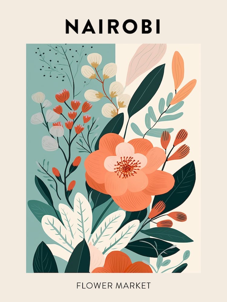 Blumenmarkt Poster Nairobi Kenia