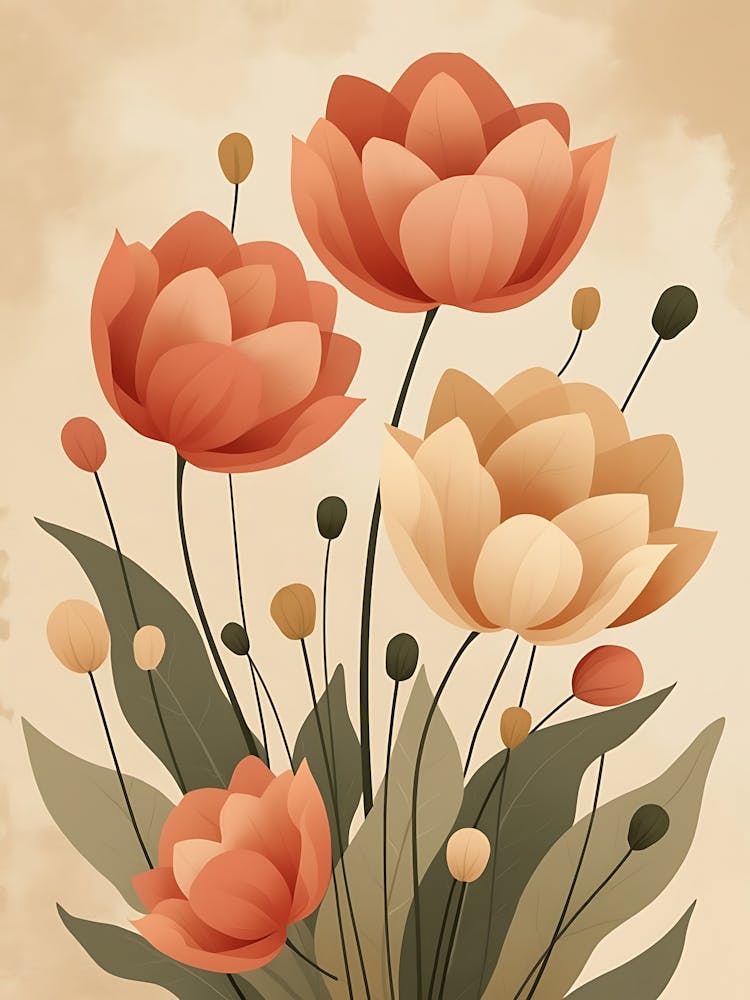 Abstract Flowers In A Vase