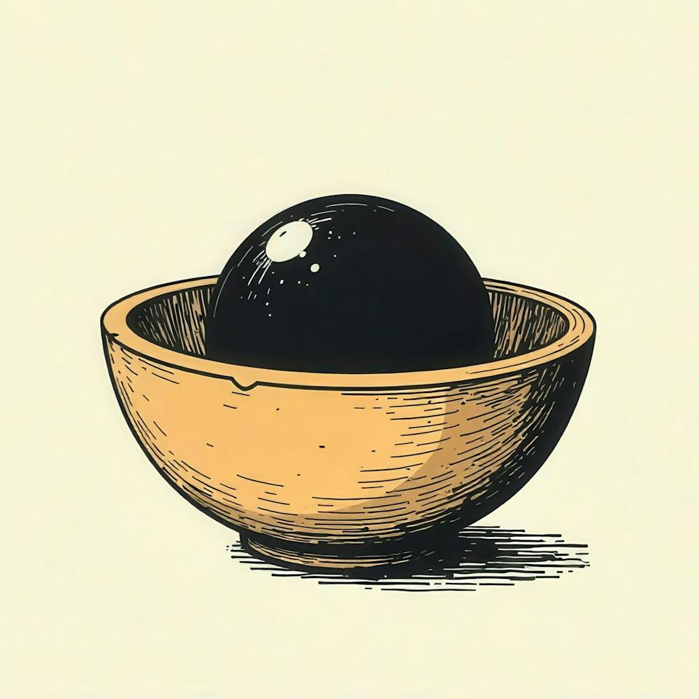 Black Ball In A Bowl