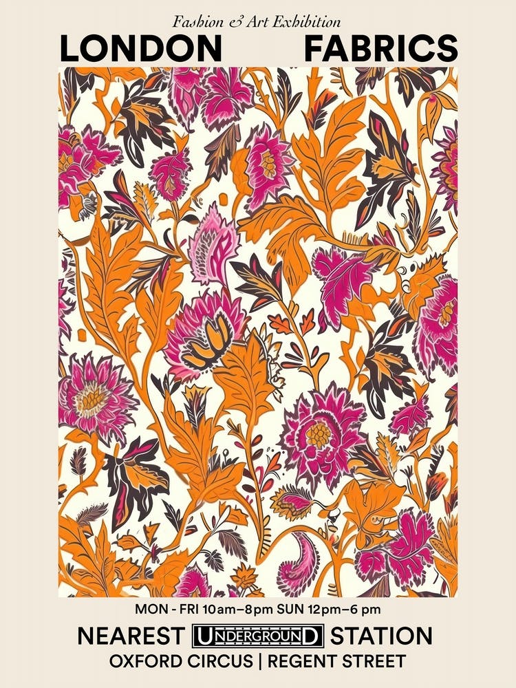 Poster Flower Luxe London Fabrics Floral Pattern 2