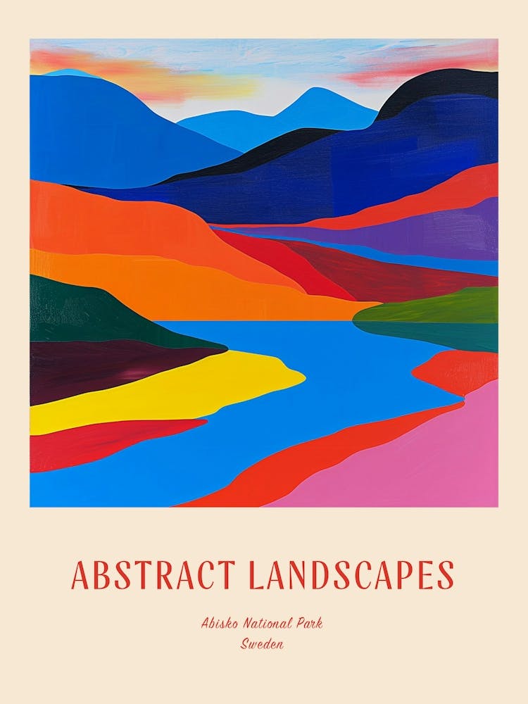 Farbenfroher abstrakter Abisko Nationalpark Schweden 4 Poster