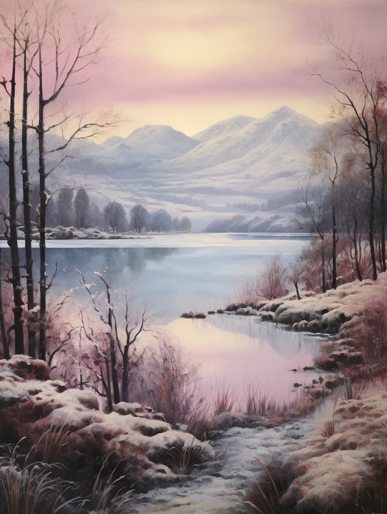 Dreamy Winter Painting Loch Lomond And The Trossach National Park Scotland 1
