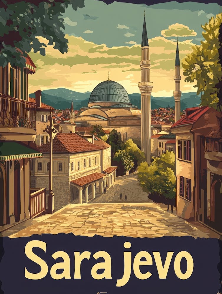 Aihrgdesign A Vintage Travel Poster Of Sarajevo 2
