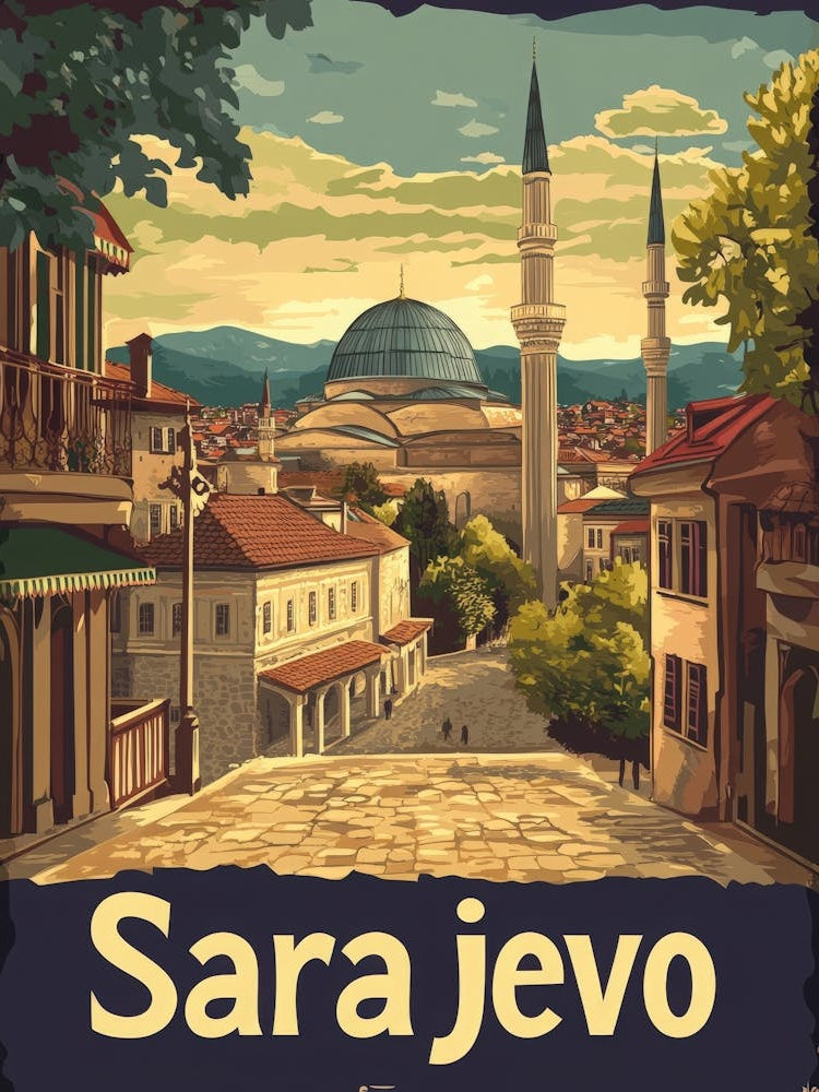 Aihrgdesign A Vintage Travel Poster Of Sarajevo 2