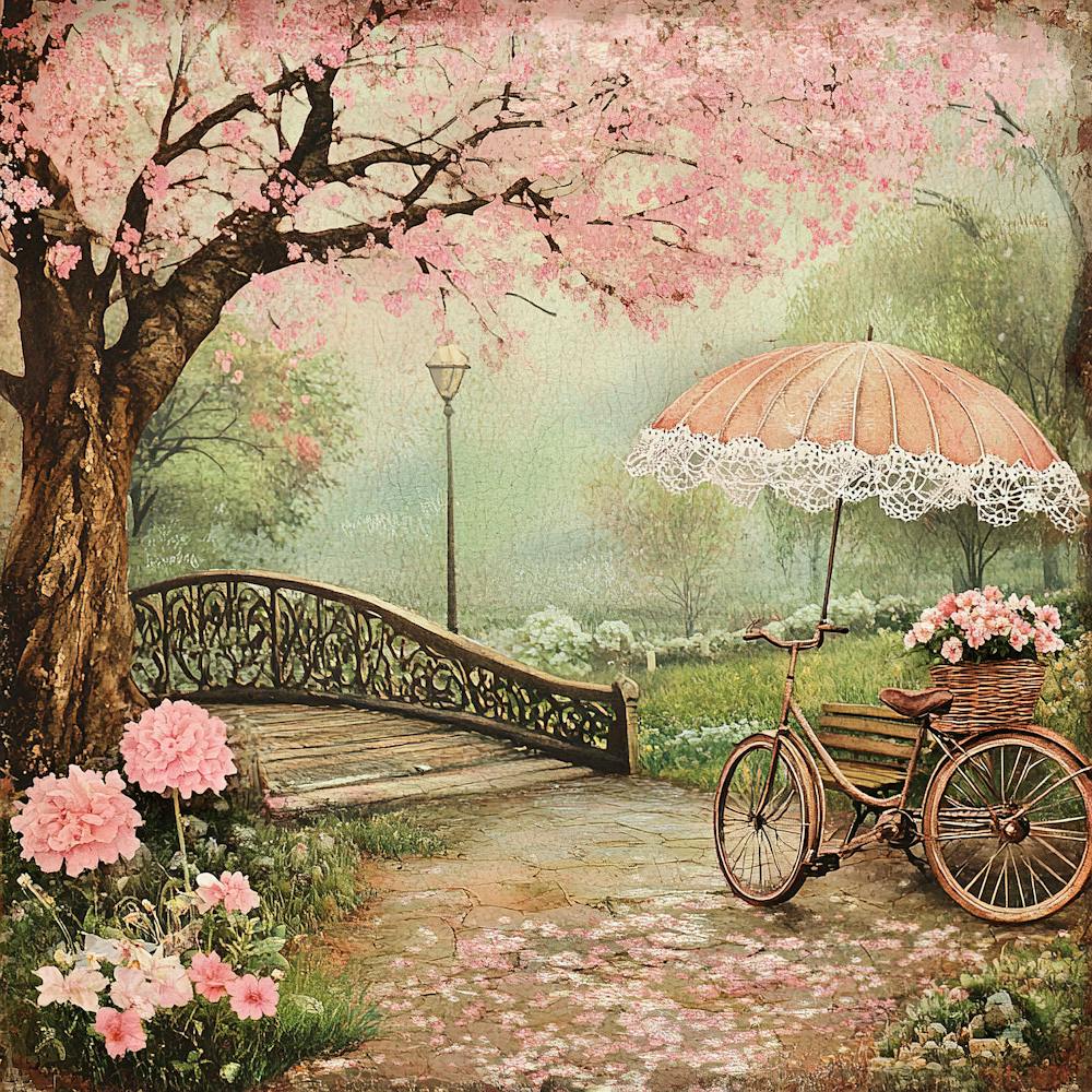 Vintage Cherry Blossom Dreamscape 9