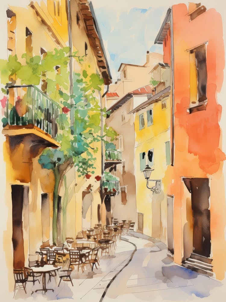 Parma, Italy Watercolour Streets 4