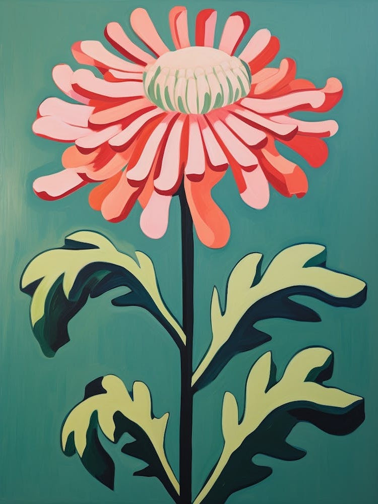 Cut Out Style Flower Art Chrysanthemum 3