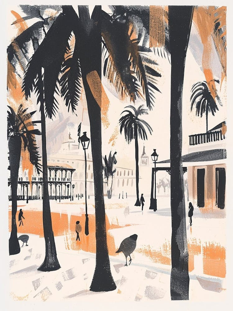Jackson Square Retro Lithograph 4