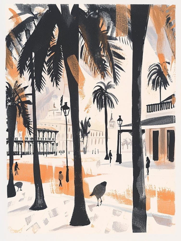 Jackson Square Retro Lithograph 4